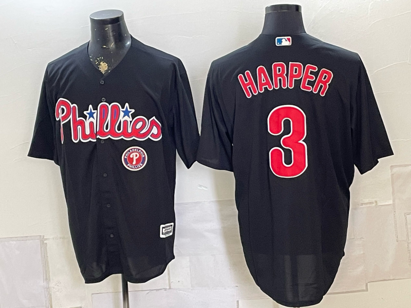 Men 2026 Philadelphia Phillies #3 Harper black Game Nike MLB Jers4->philadelphia phillies->MLB Jersey
